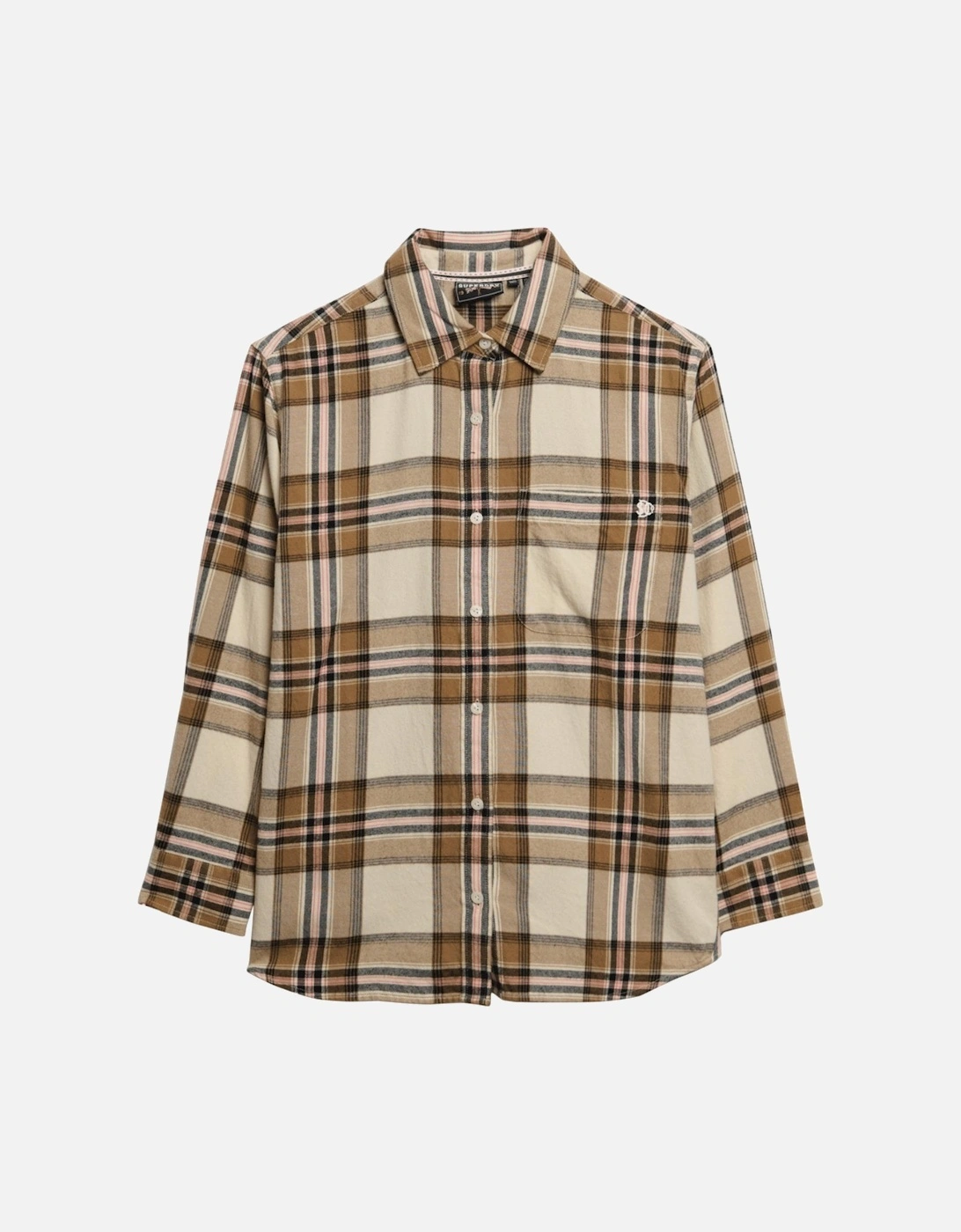 Womens Check Flannel Boyfriend Long Sleeve Shirt, 2 of 1