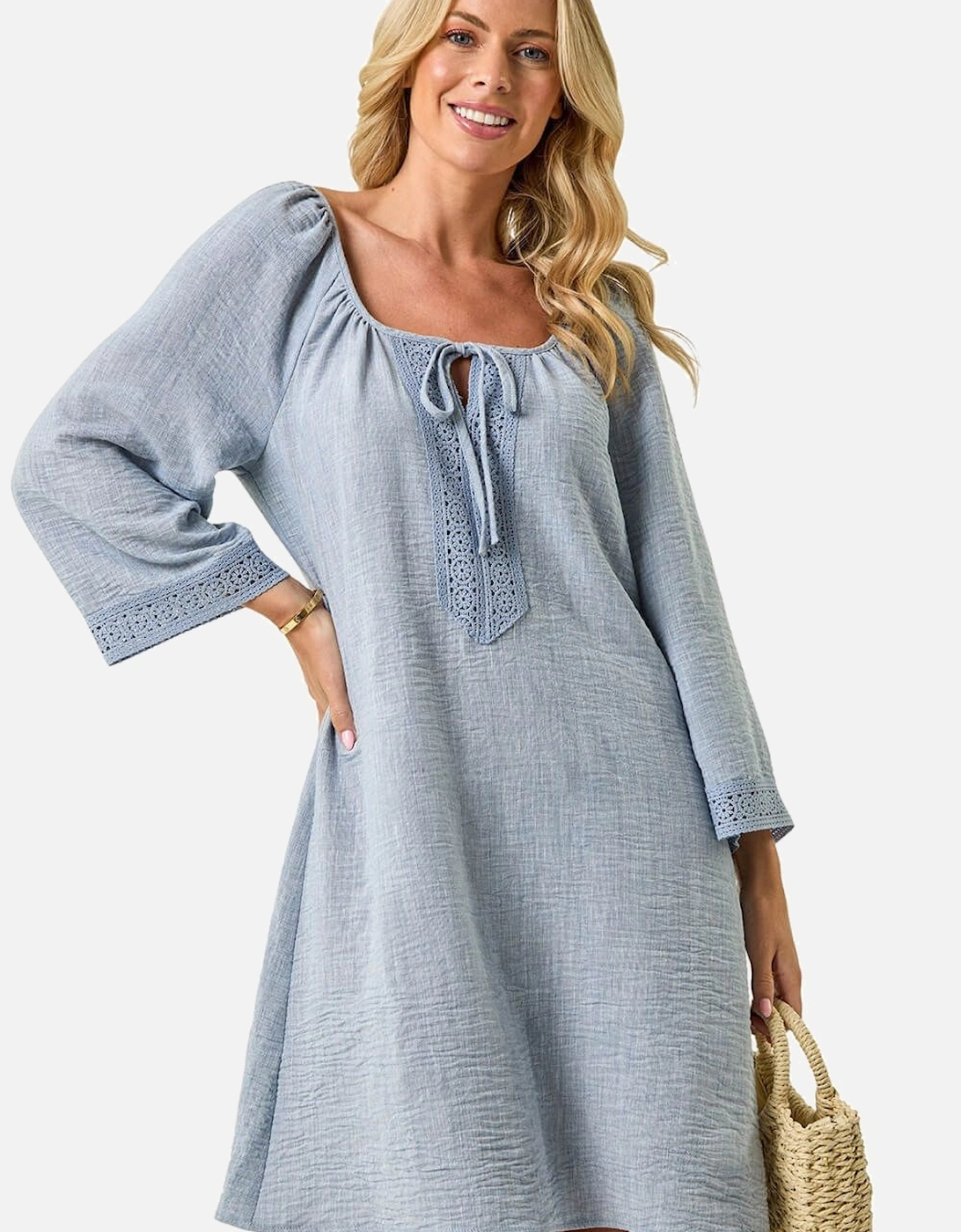 Petite Lace Trim Dress, 2 of 1