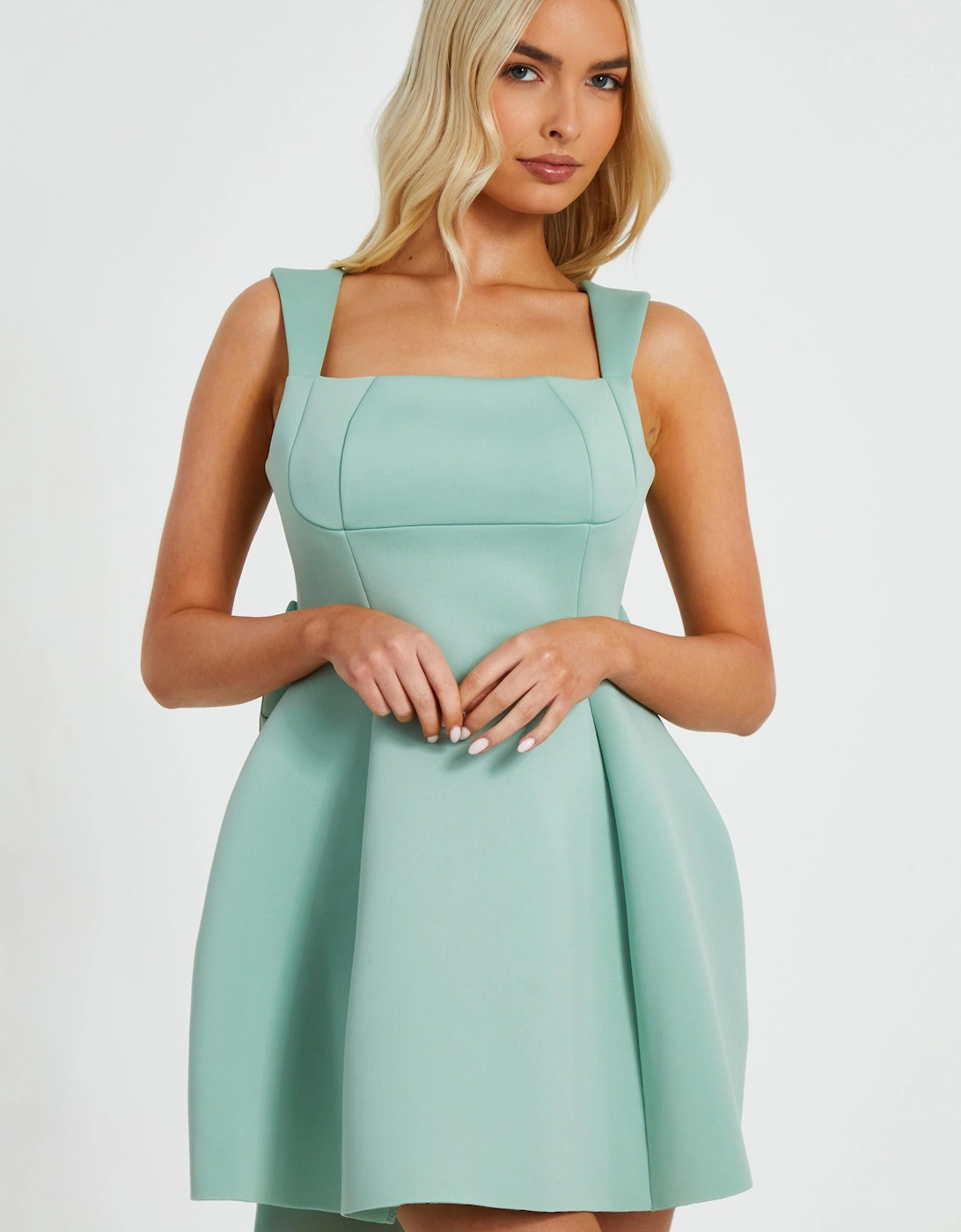 Light Green Bow Skater Dress, 2 of 1