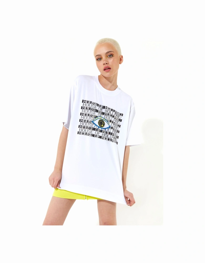 Rhinestone Printed T-shirt in White