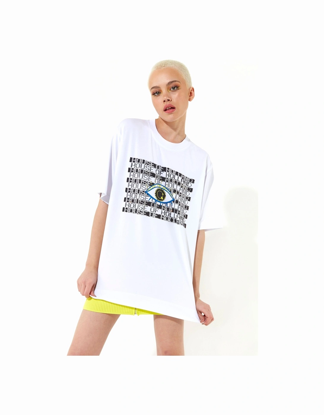 Rhinestone Printed T-shirt in White, 2 of 1