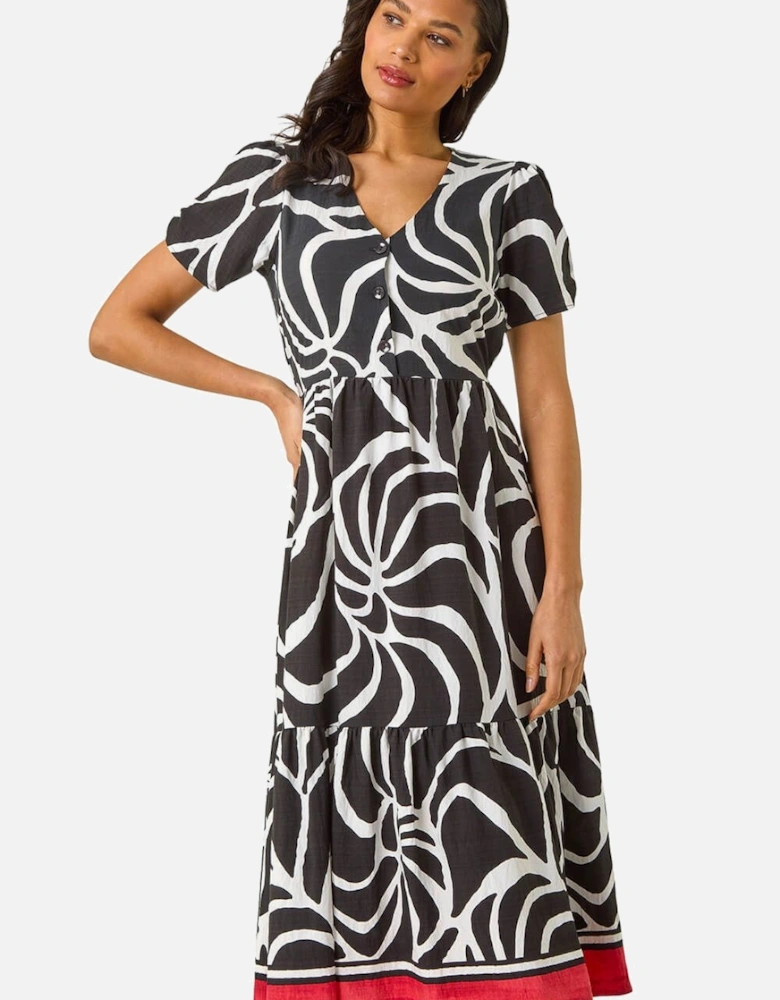 Linear Border Shirt Dress