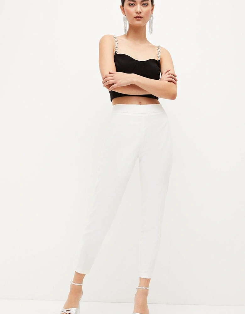 Petite Essential Techno Woven Crop Trouser