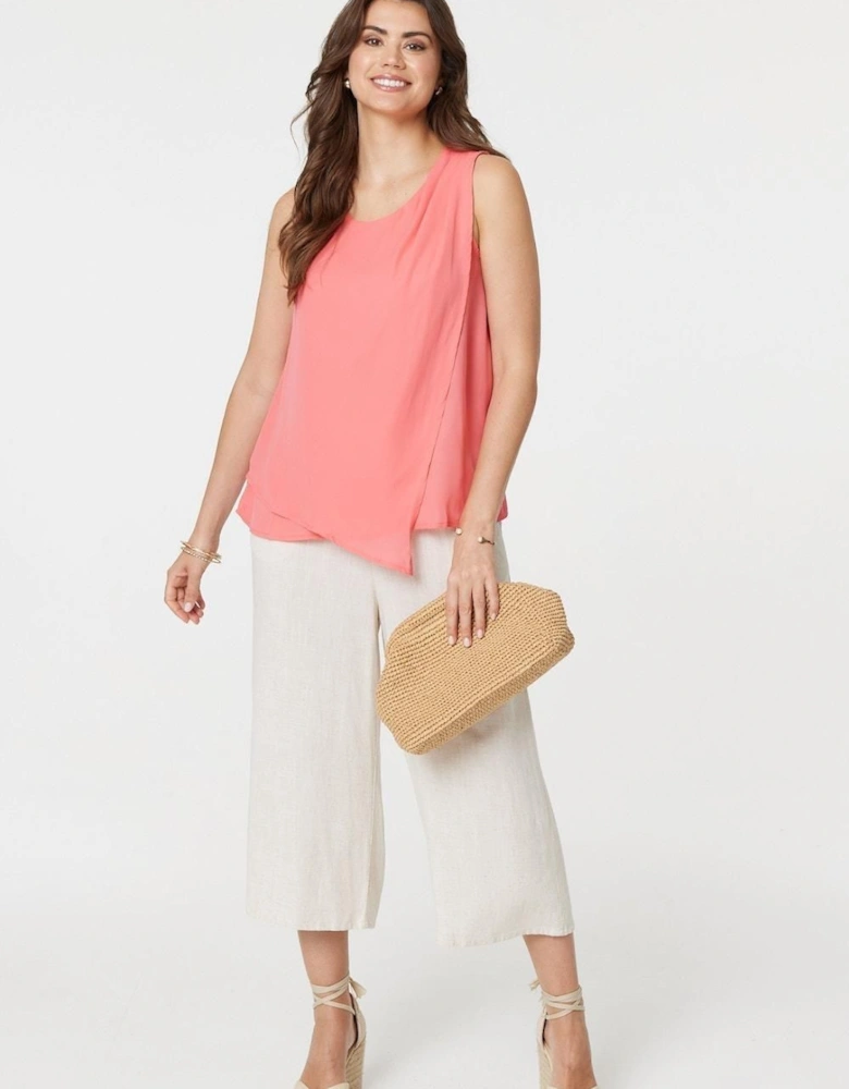 Asymmetric Pleat Front Blouse Top