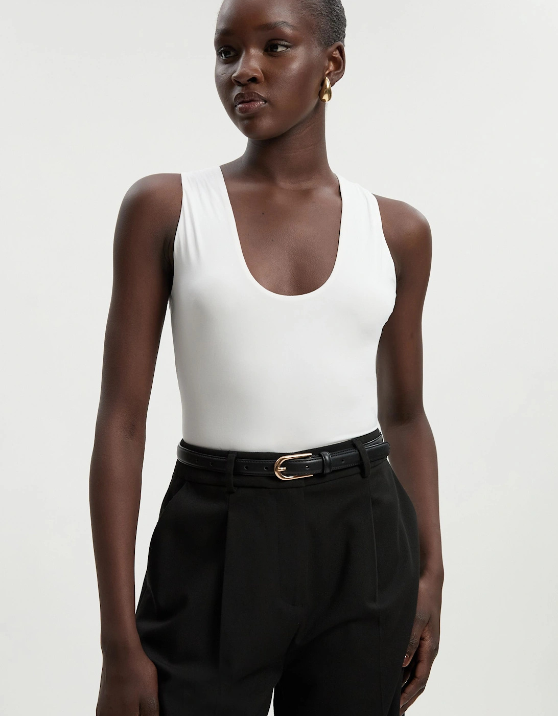 Petite Halter Neck Contour Jersey Bodysuit, 2 of 1
