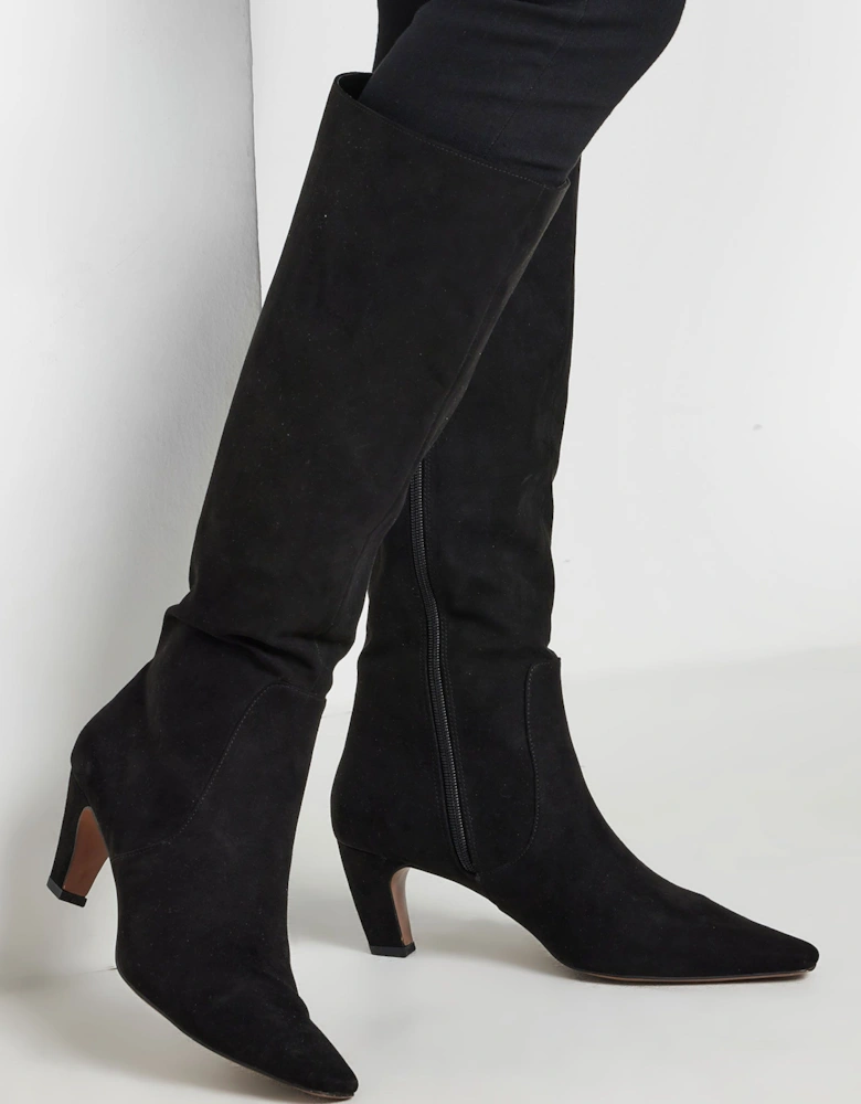 Faux Suede Knee High Boots
