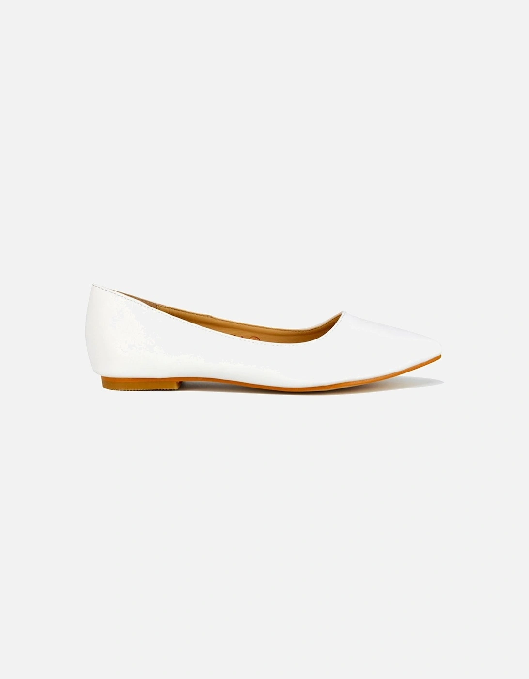 'Alessia' Flat Pointed Toe Low Heel Slip on Bridal Ballerina Pump Shoes, 2 of 1