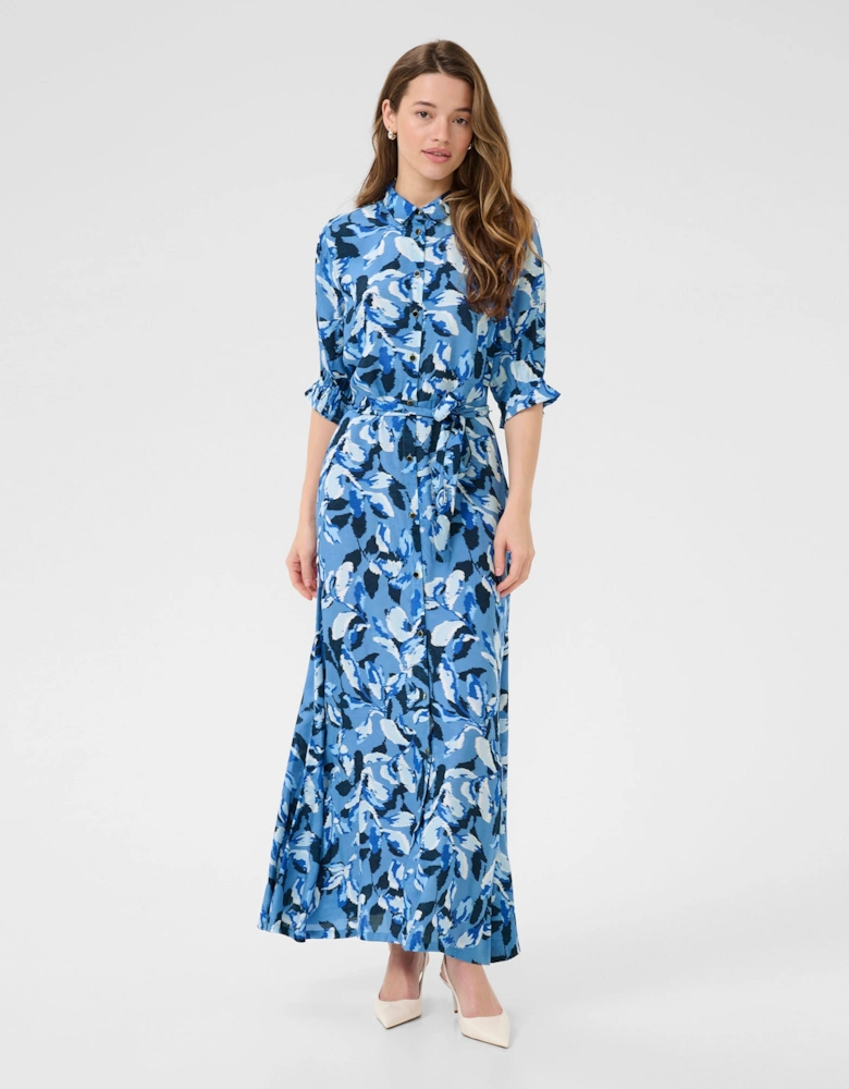 KAvelana 3/4 Sleeve Maxi Shirt Dress