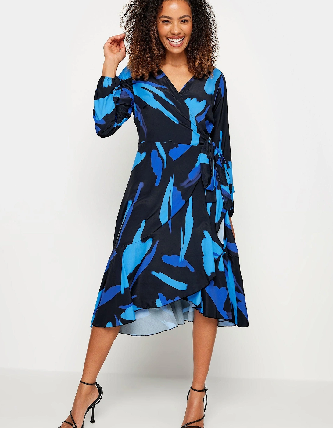 Abstract Print Wrap Dress, 2 of 1