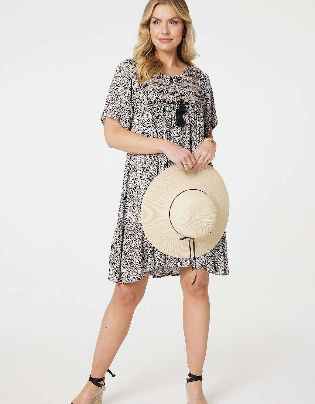 Animal Print Knee Length Smock Dress, 2 of 1