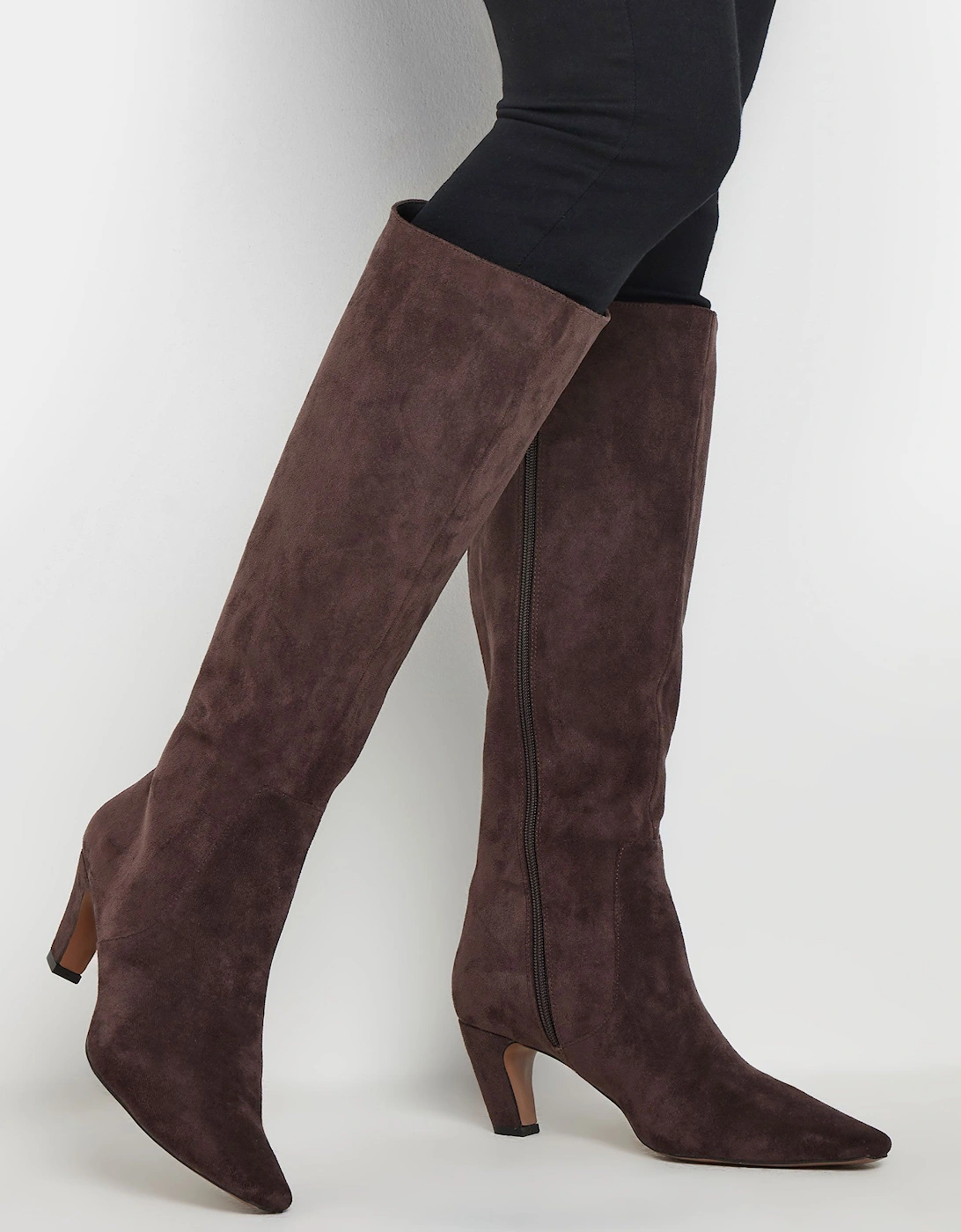 Faux Suede Knee High Boots, 2 of 1