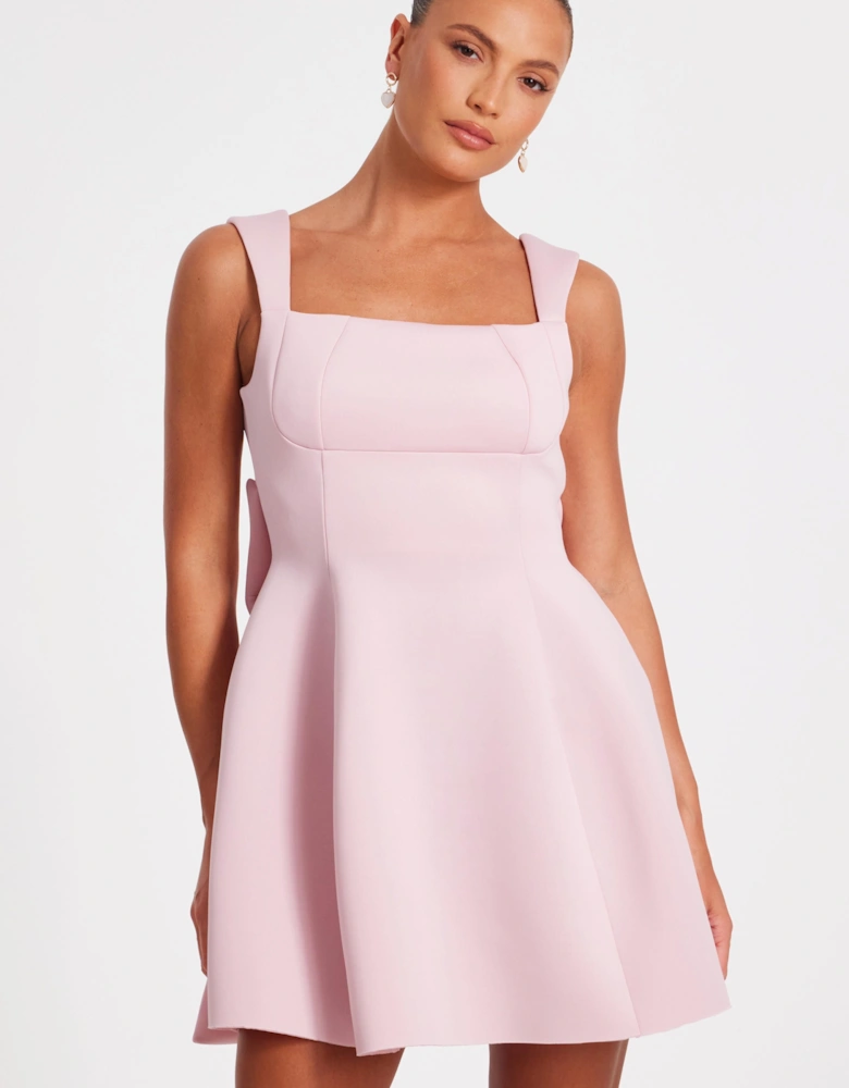 Pale Pink Bow Skater Dress