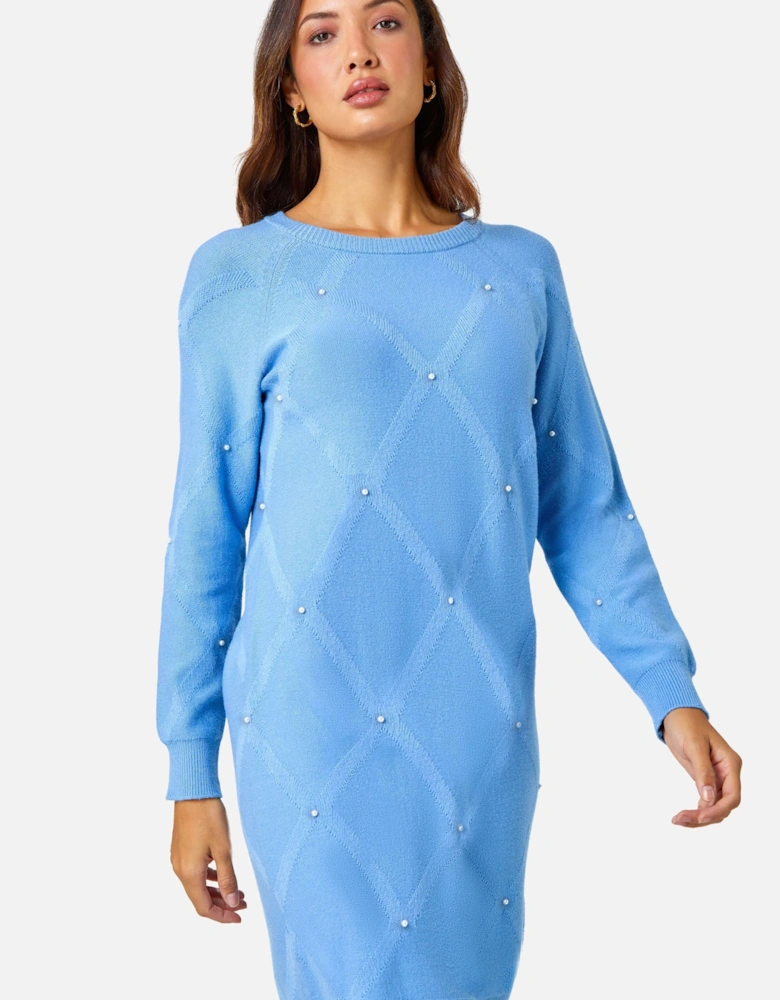 Pearl Embellished Jumper Dress