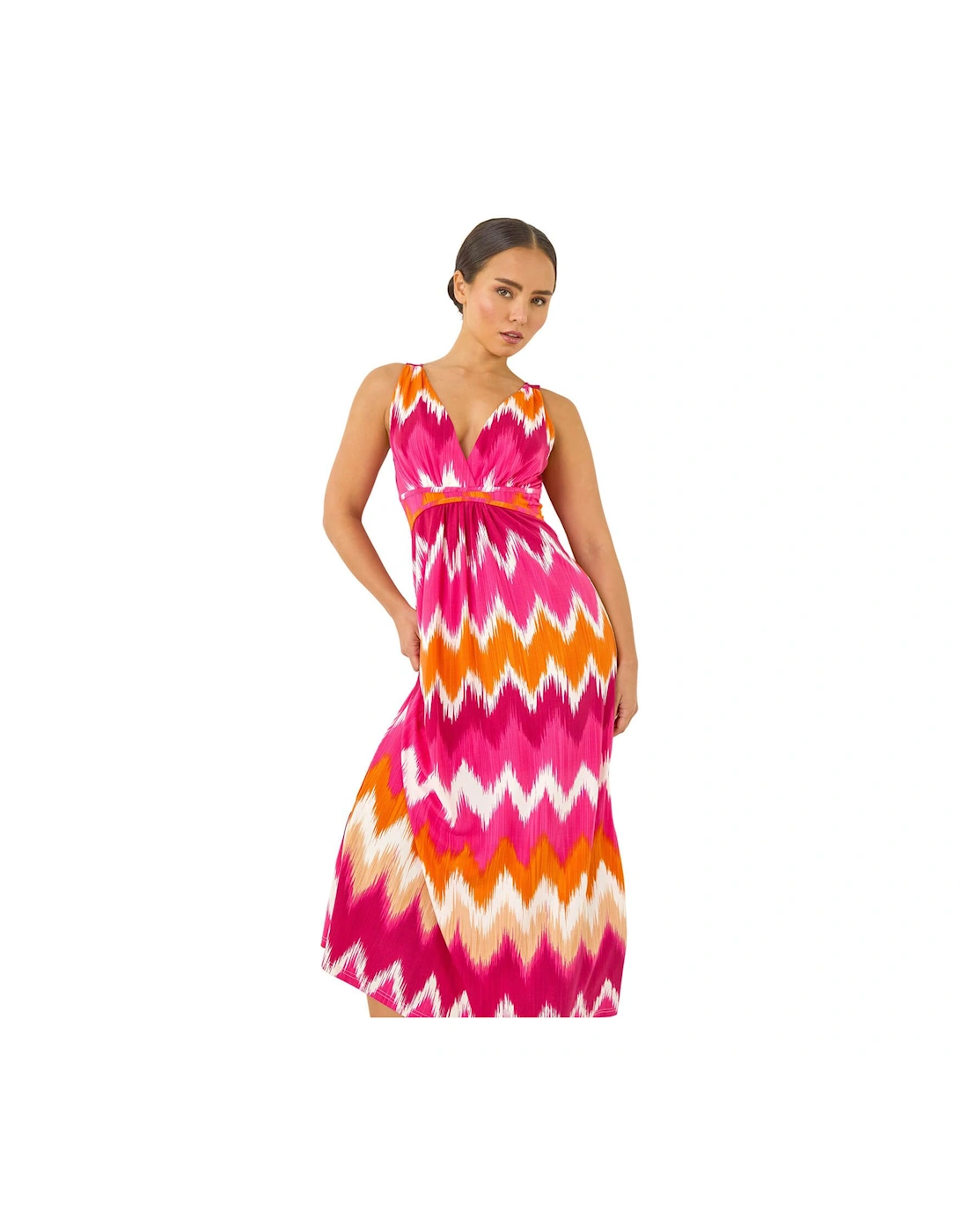 Petite Aztec Print V-Neck Maxi Dress, 2 of 1