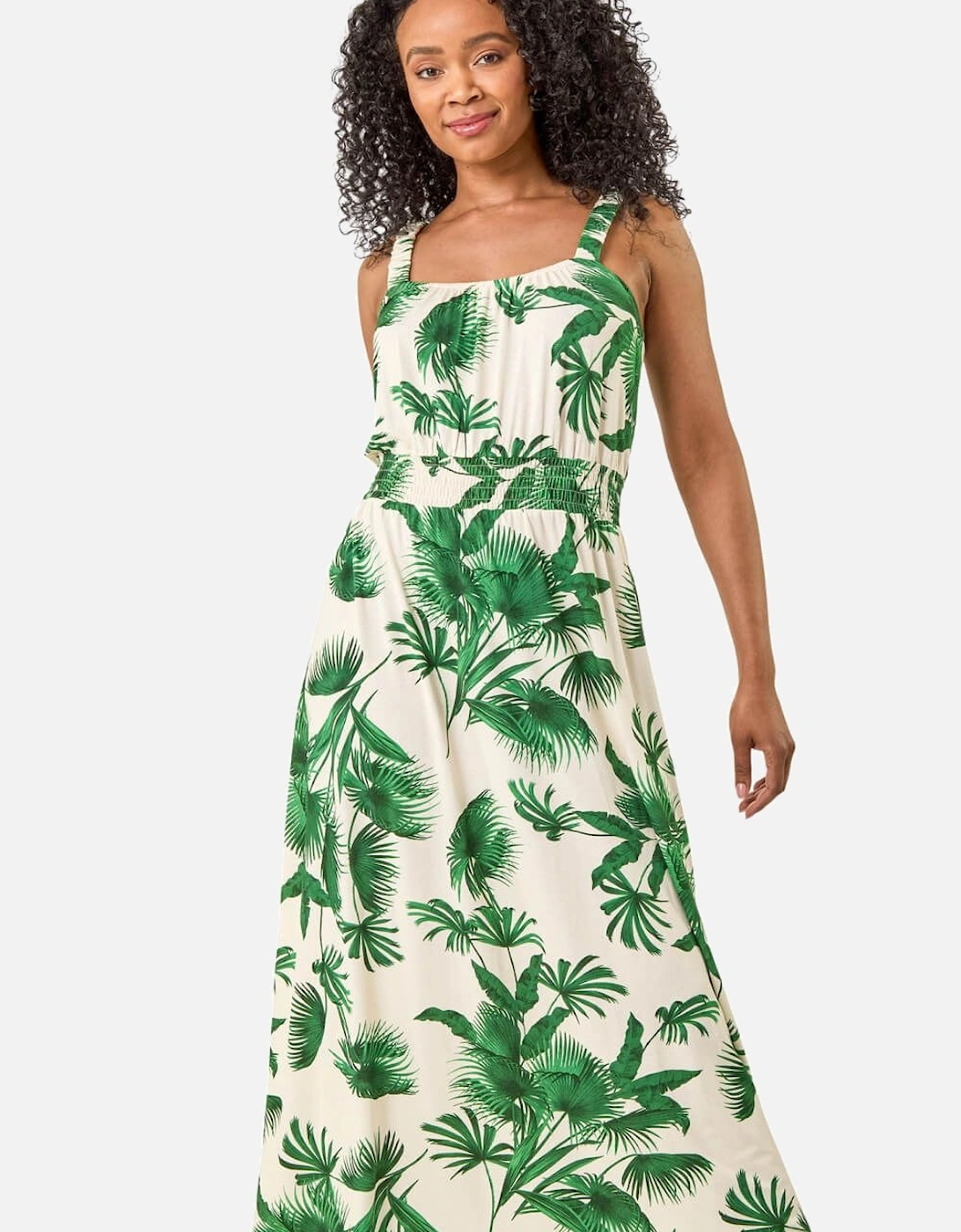Petite Tropical Strappy Midi Dress, 2 of 1