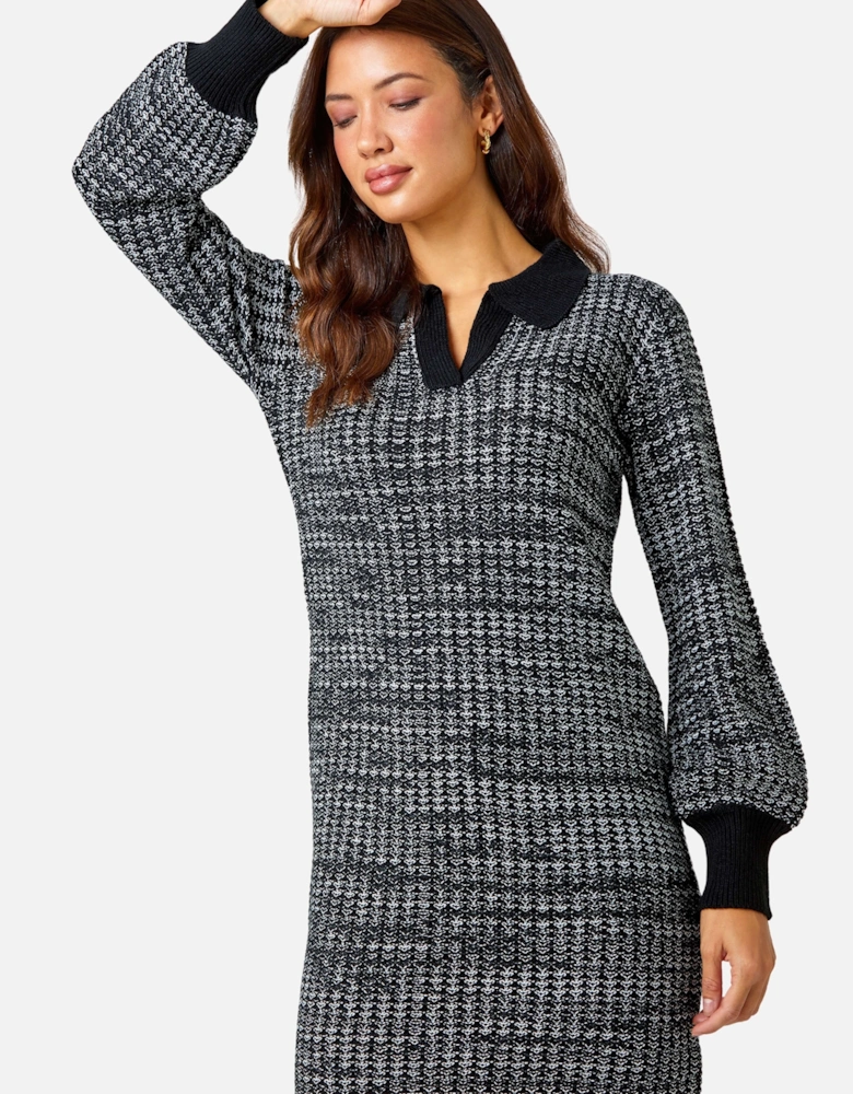 Collared Knitted Jumper Dress