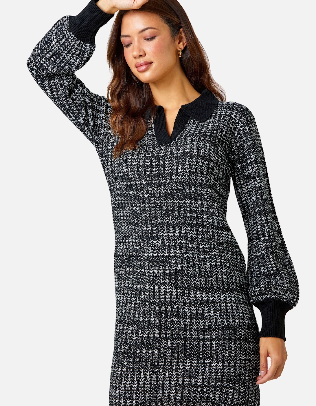 Collared Knitted Jumper Dress, 2 of 1