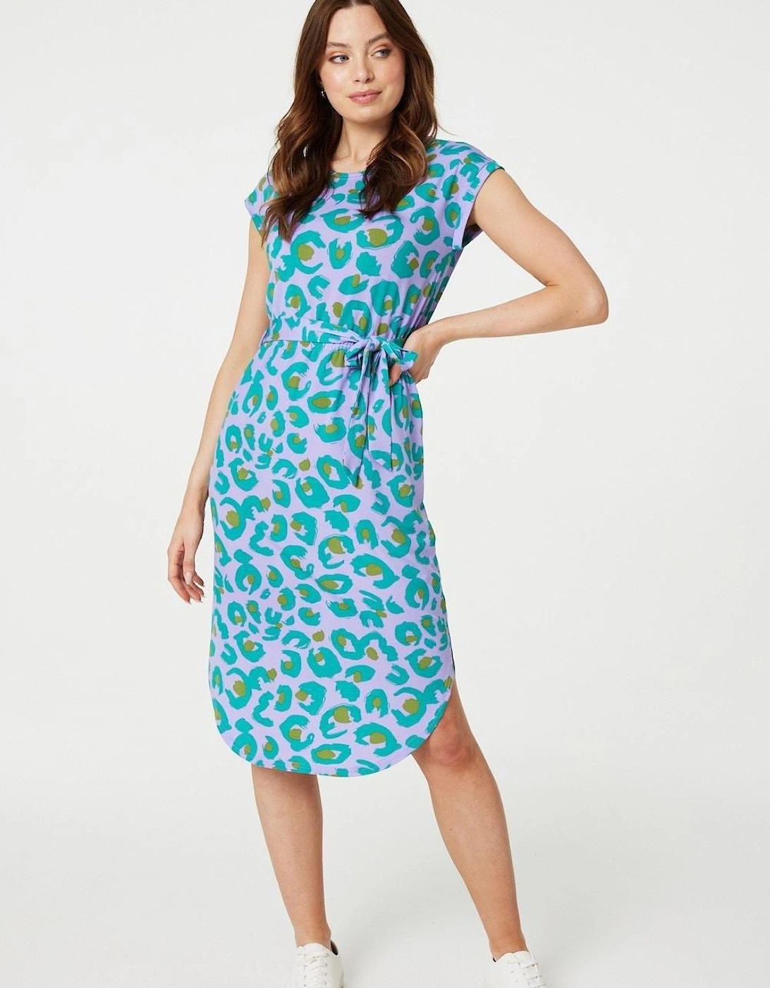 Animal Print Cap Sleeve Jersey Dress, 2 of 1