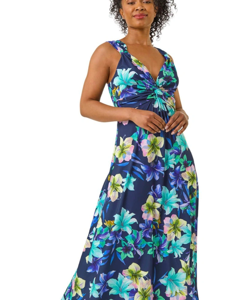 Petite Floral Twist Maxi Dress