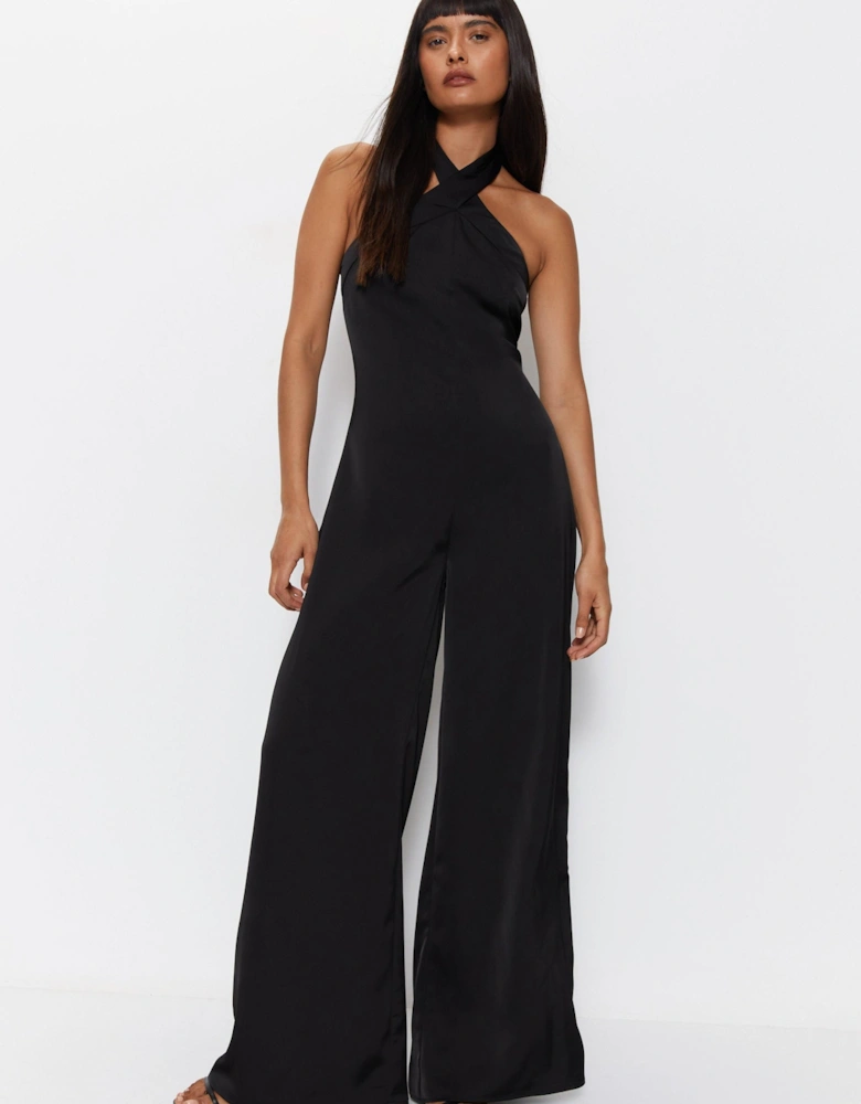 Satin Halterneck Jumpsuit
