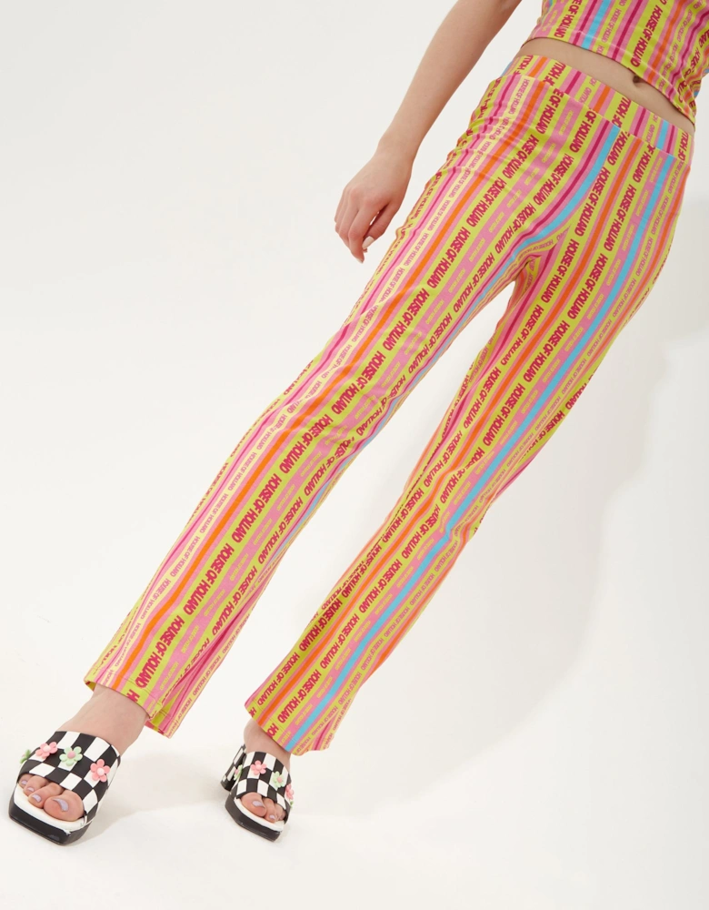 Multicolour Striped Jersey Trousers