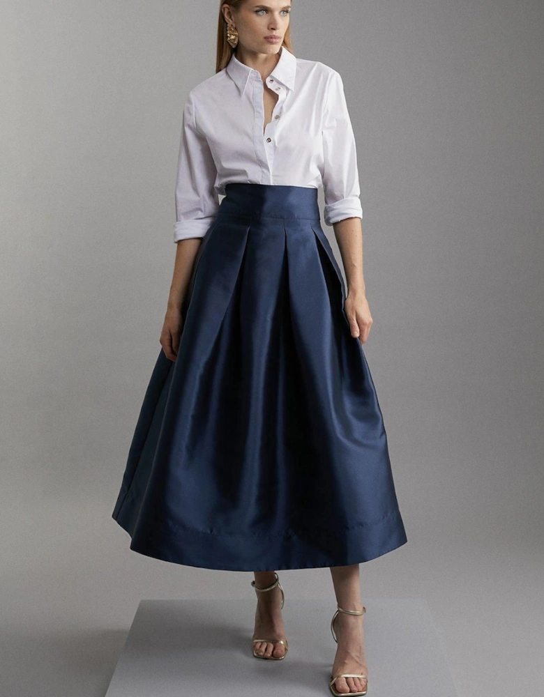 Twill Woven Prom Maxi Skirt