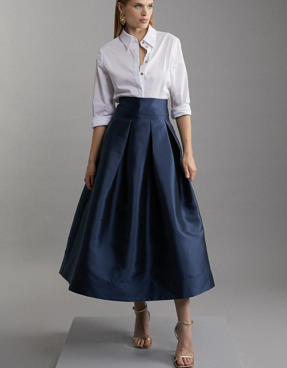 Twill Woven Prom Maxi Skirt, 2 of 1