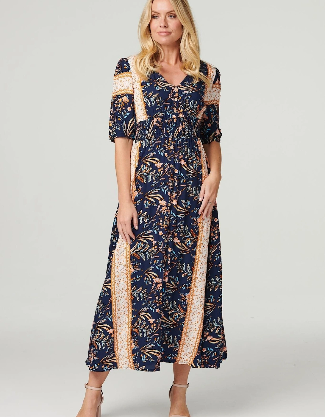 Printed 1/2 Sleeve Maxi Dress, 2 of 1