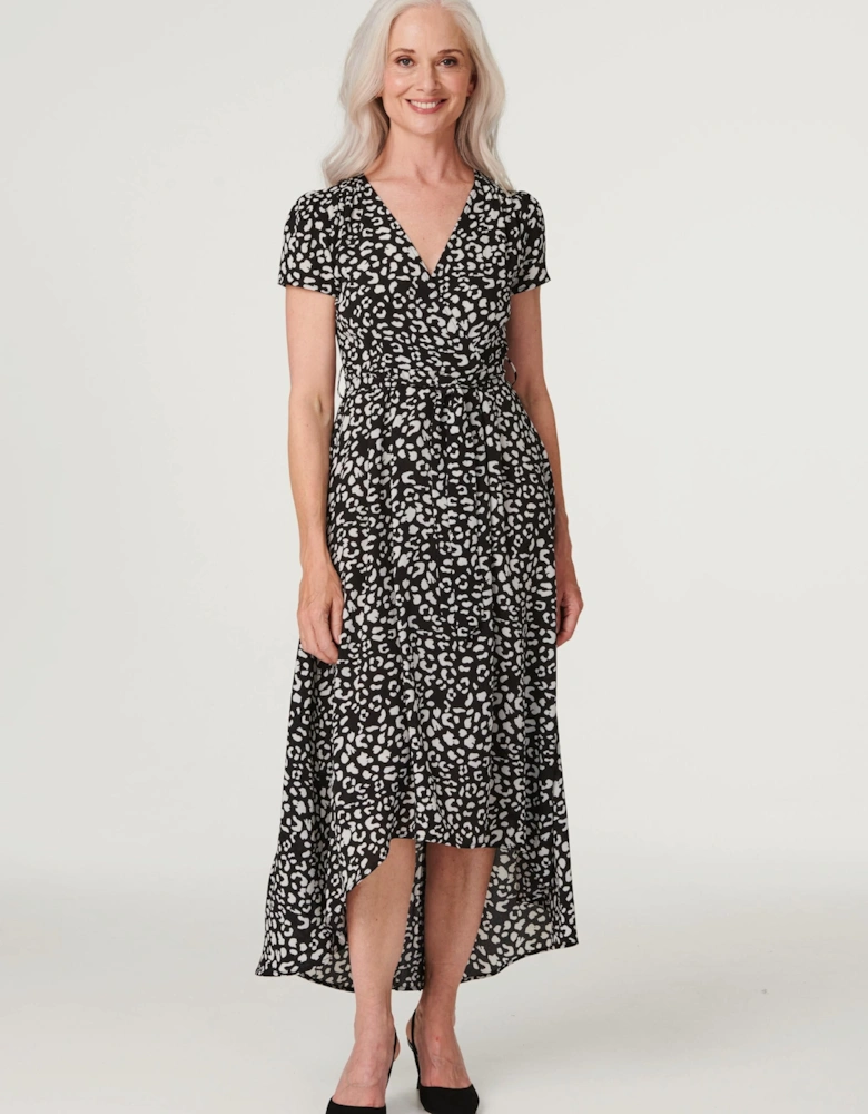 Animal Print High Low Maxi Dress