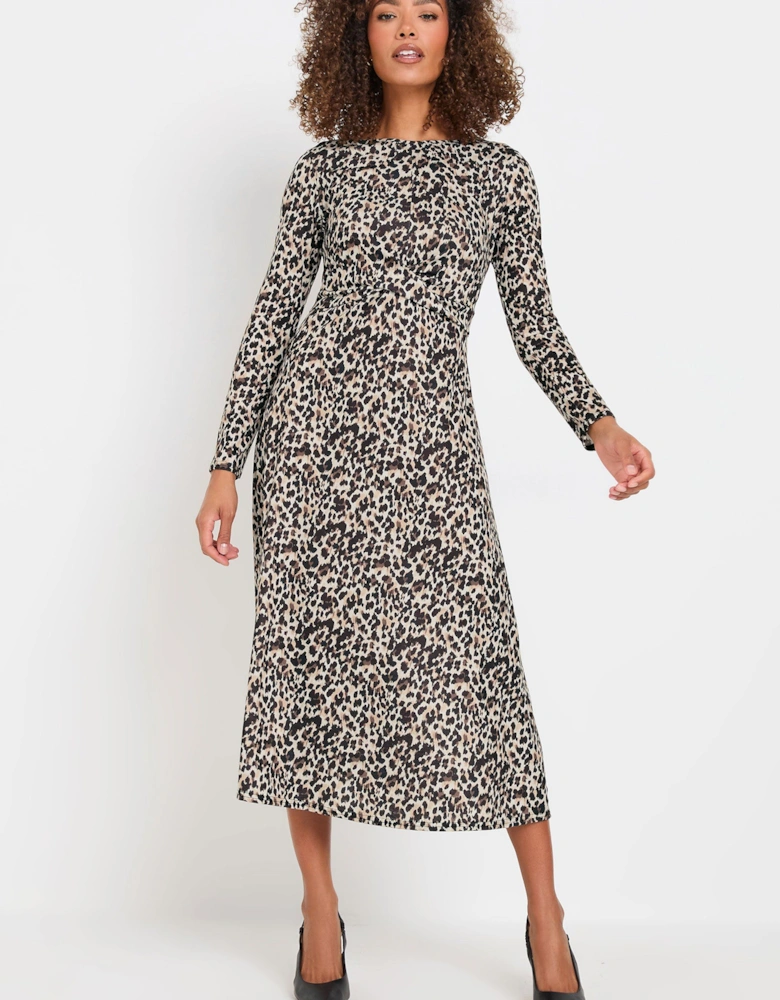 Animal Print Twist Front Dress