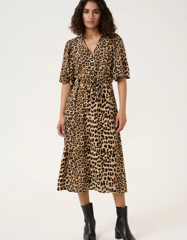 KAarina V-neck Short Sleeve Shirt Dress Plain