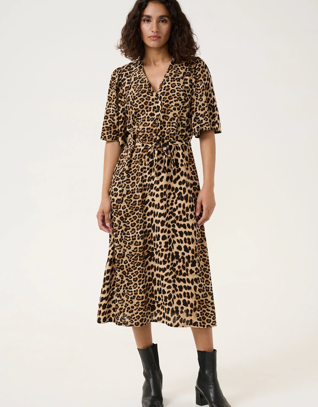 KAarina V-neck Short Sleeve Shirt Dress Plain, 2 of 1