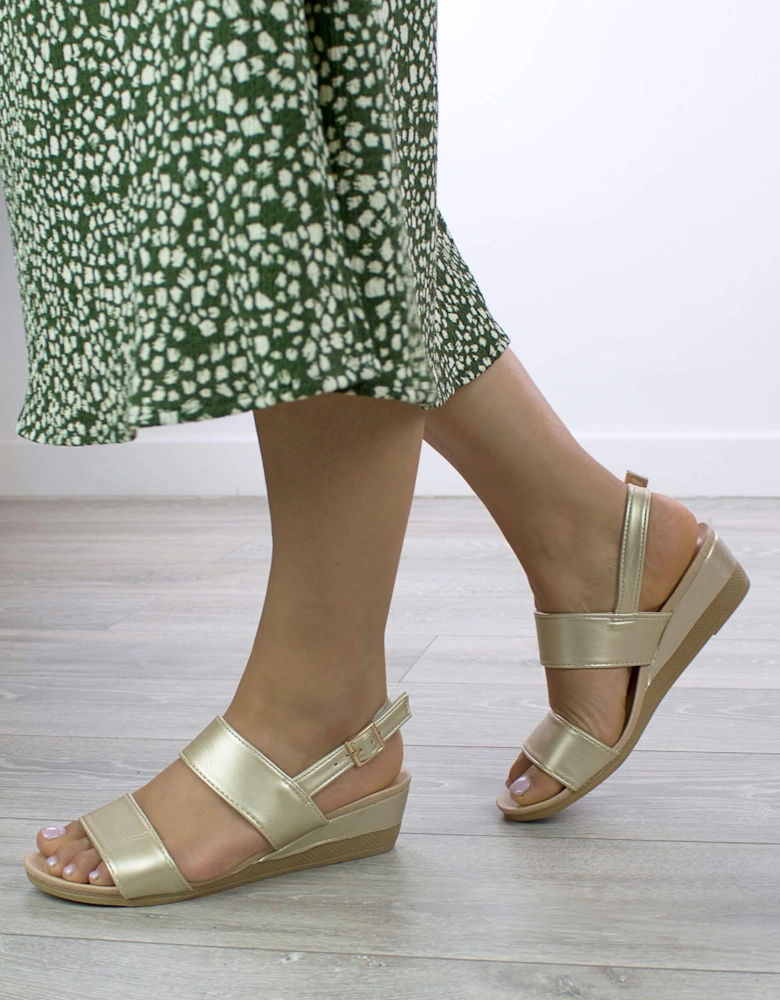 Low Wedge Heel Slingback  Sandals