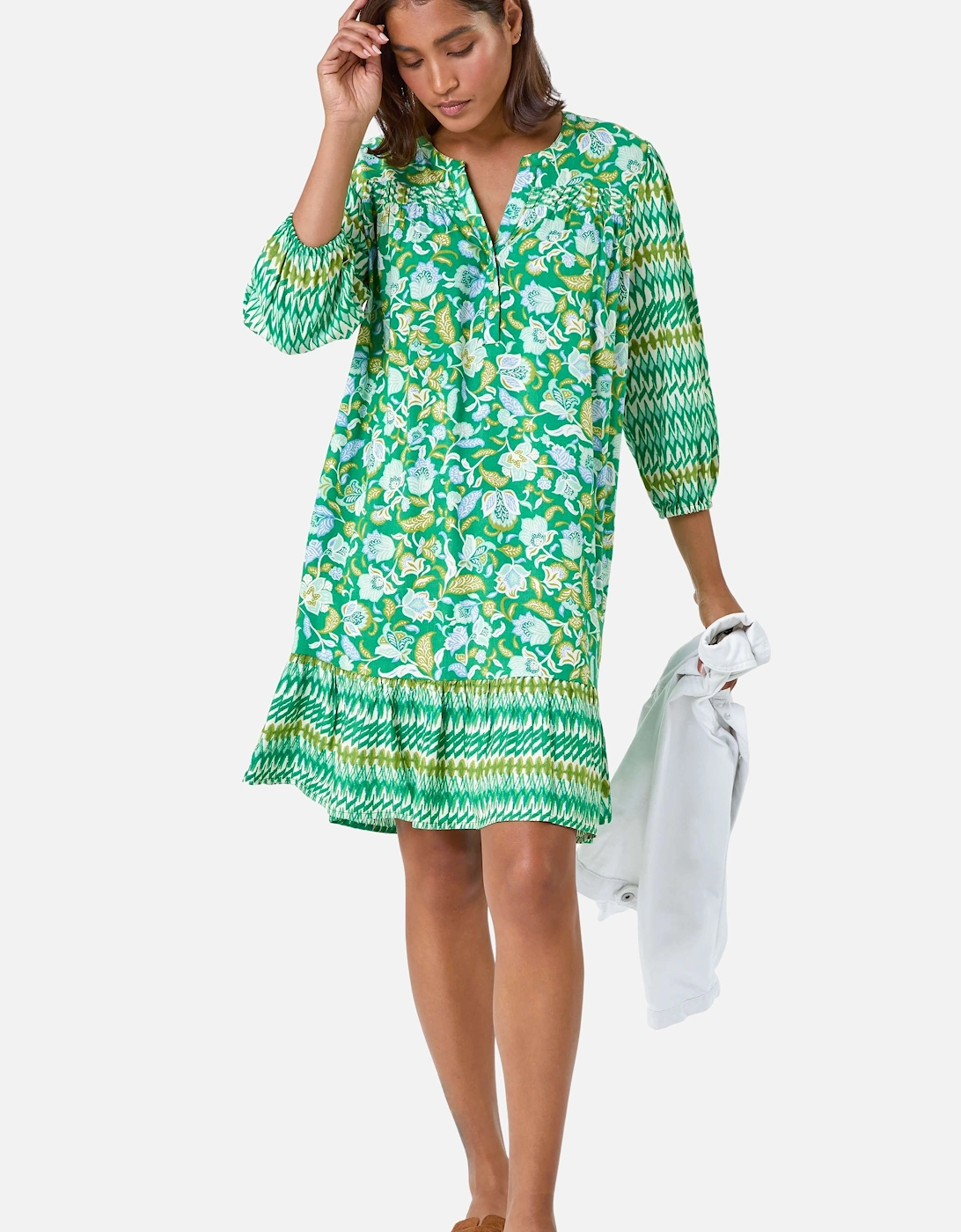 Paisley Border Print Smock Dress, 2 of 1