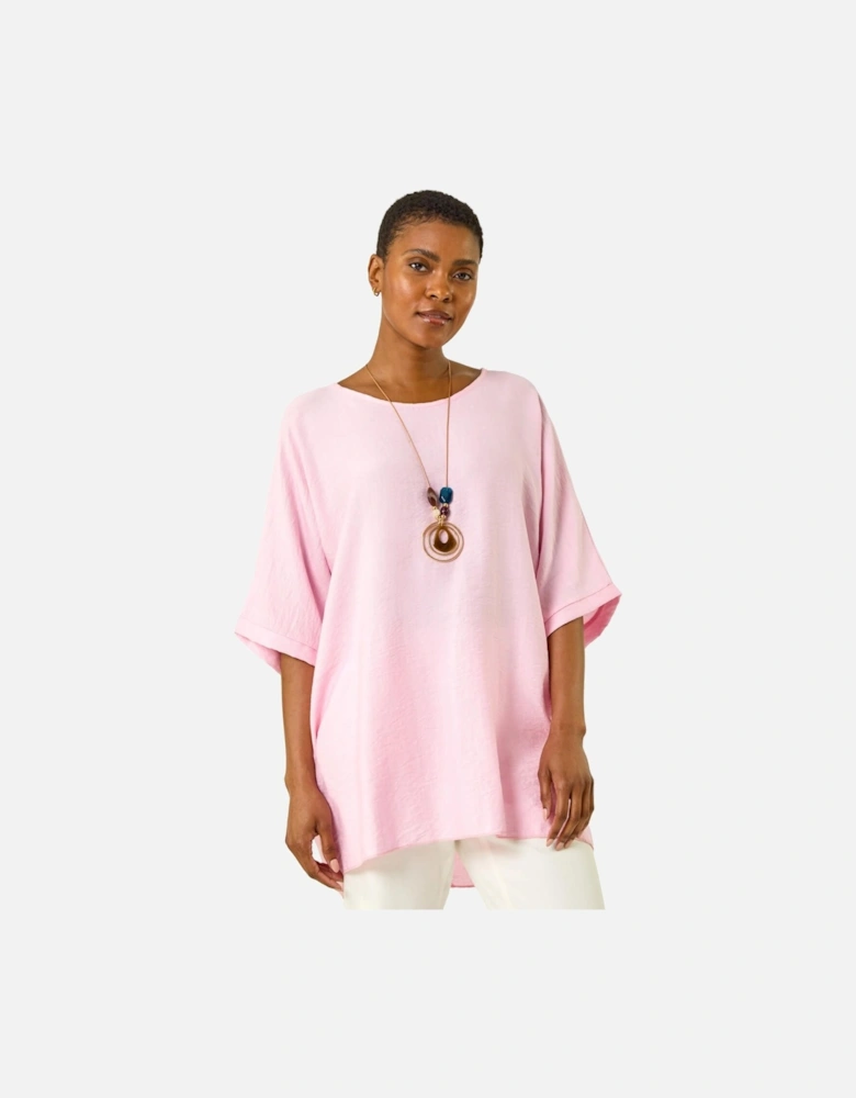 Plain Tunic Top with Necklace