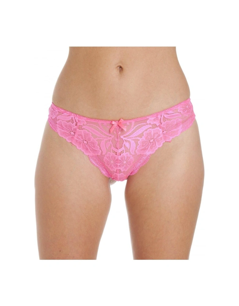 Two Pack Floral Lace Thong