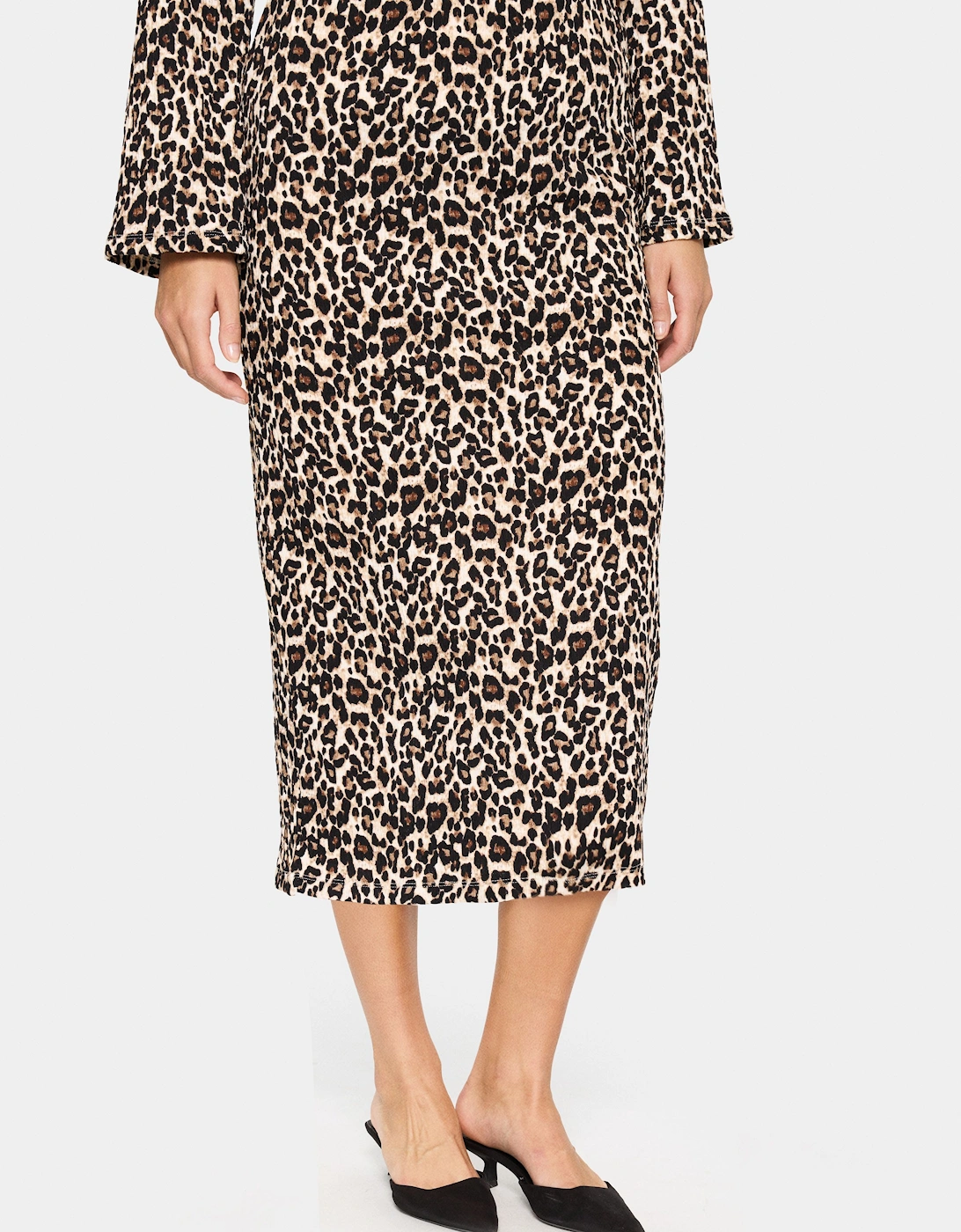 IlyssaSZ Elastic Waist Midi Skirt Leopard Print, 2 of 1