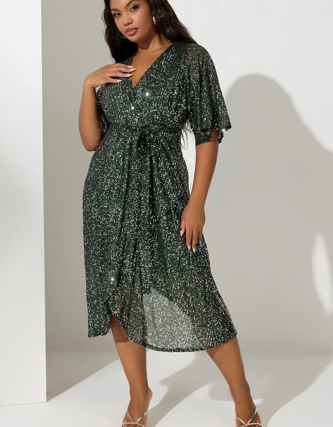 Sequin Wrap Dress, 2 of 1