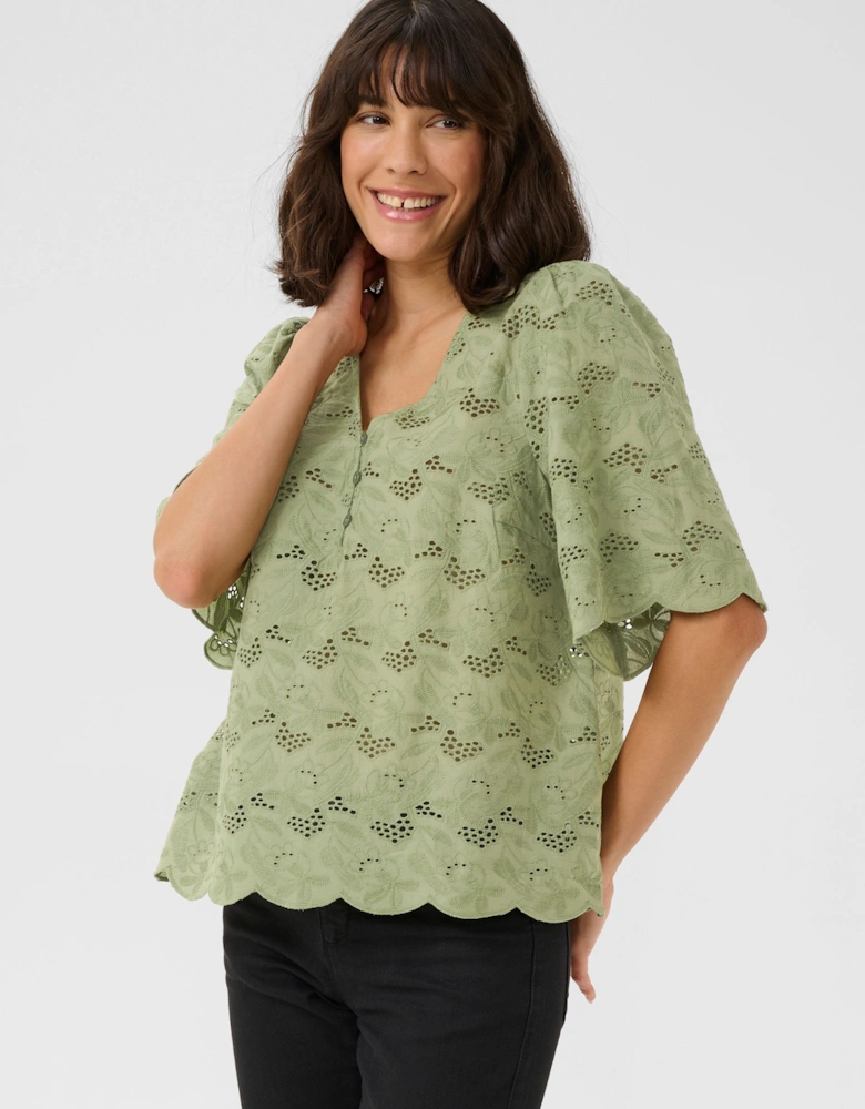KAtura Blouse A-line Fit Eyelet Lace Plain