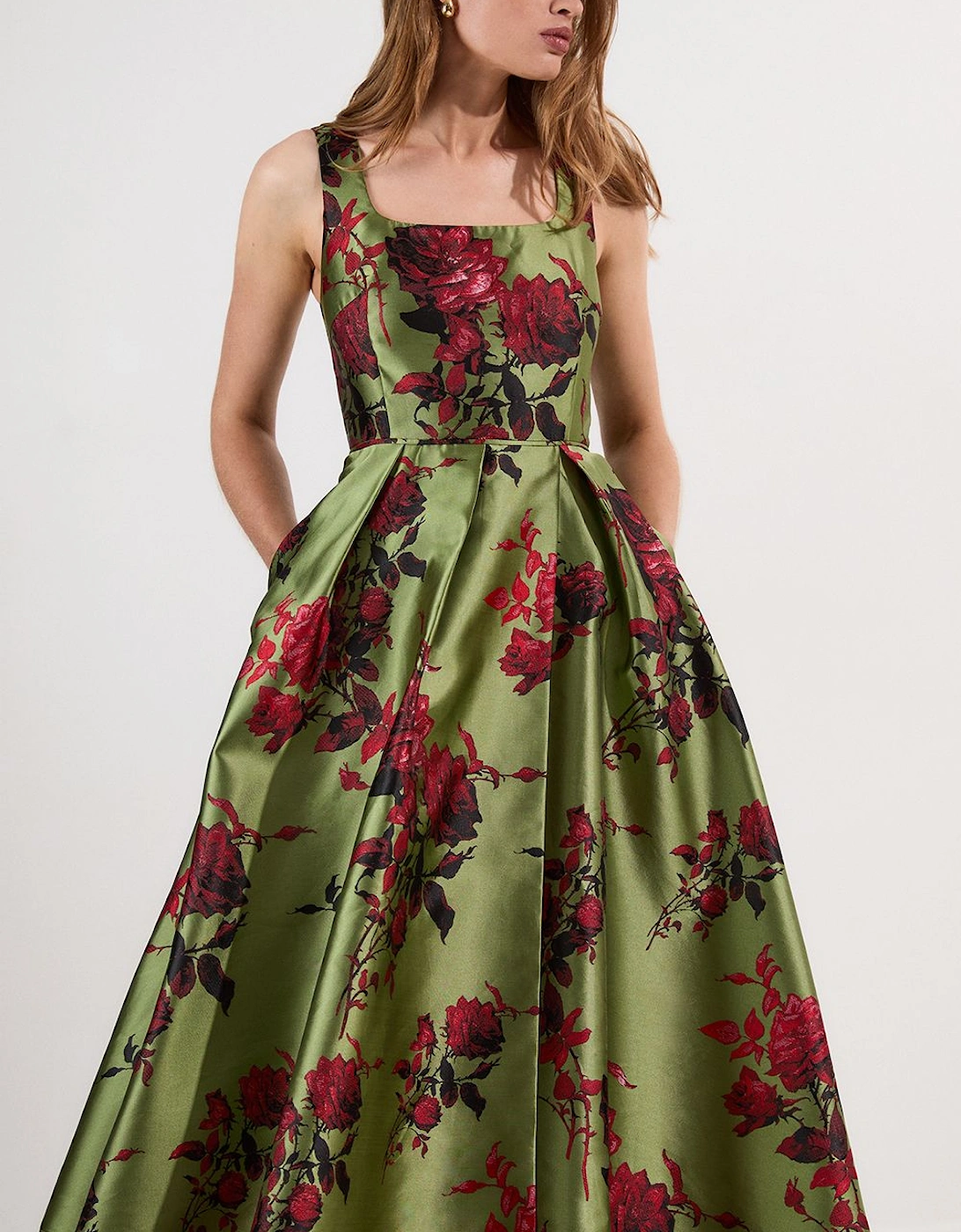 Lydia Millen Floral Jacquard Corseted Woven Maxi Dress, 2 of 1