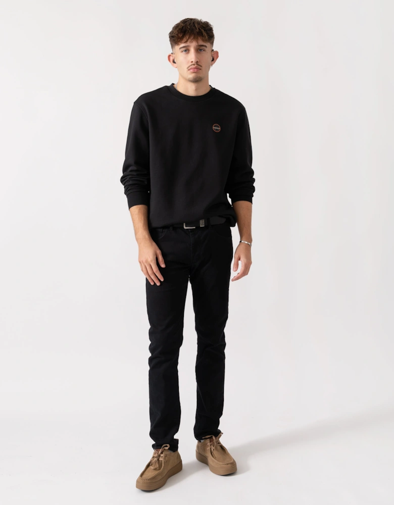 Badge Mens Crew Neck Sweatshirt - Black Beauty 941