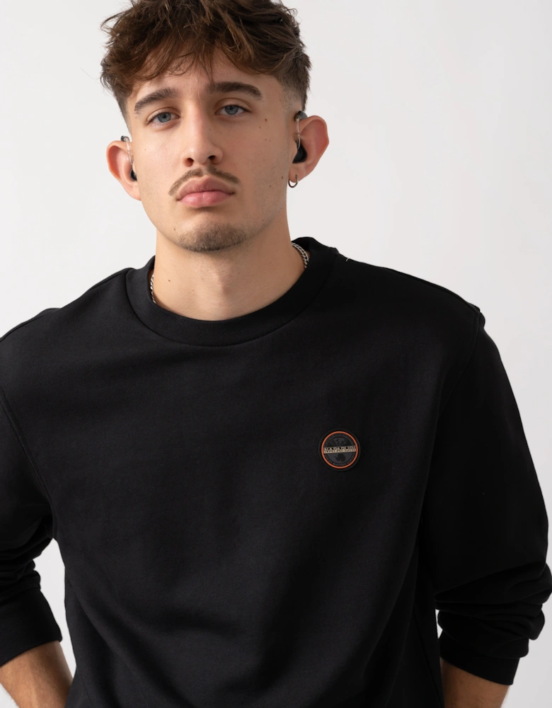 Badge Mens Crew Neck Sweatshirt - Black Beauty 941