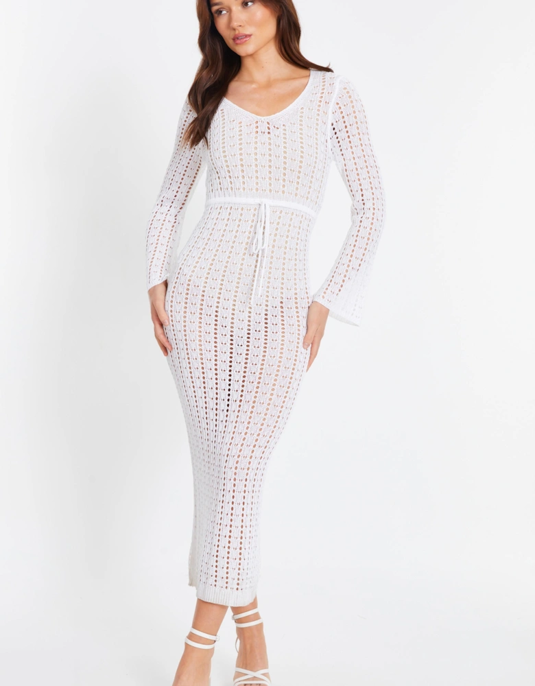 Orange Crochet Midaxi Dress