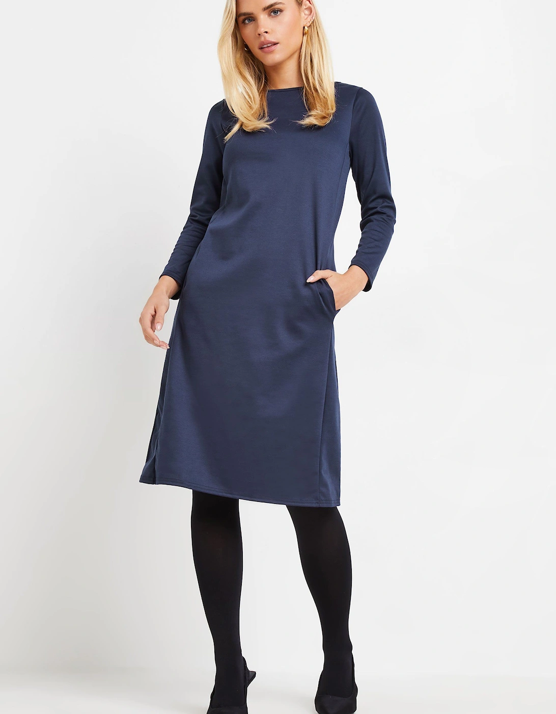 Petite Ponte Swing Dress, 2 of 1