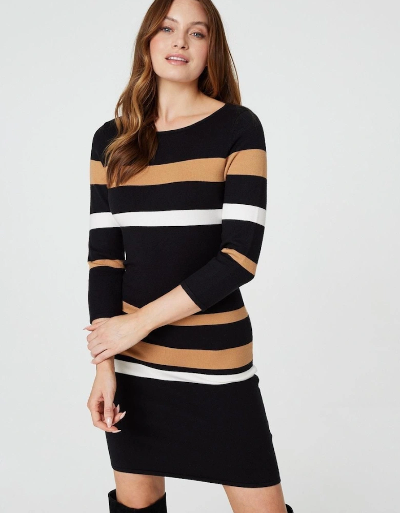 Striped Bodycon Knit Dress