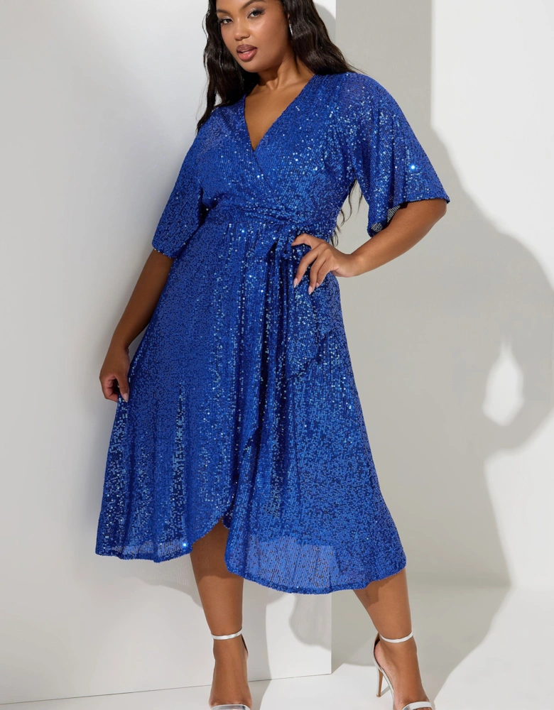Sequin Wrap Dress