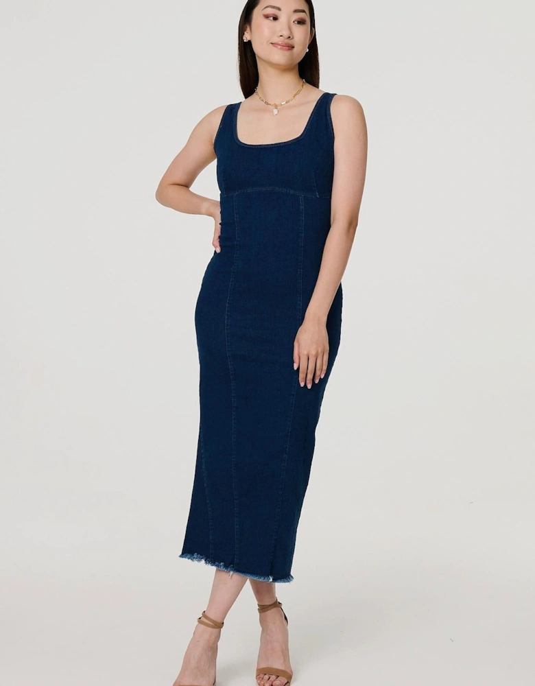 Denim Bodycon Midi Dress