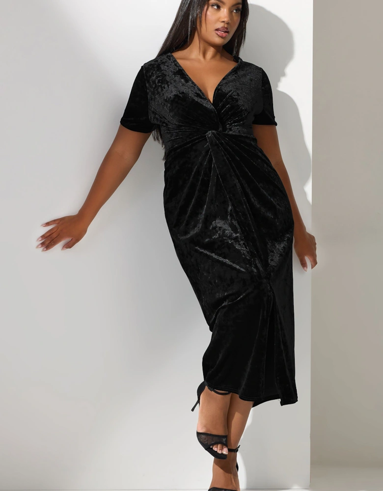 Velvet Knot Maxi Dress