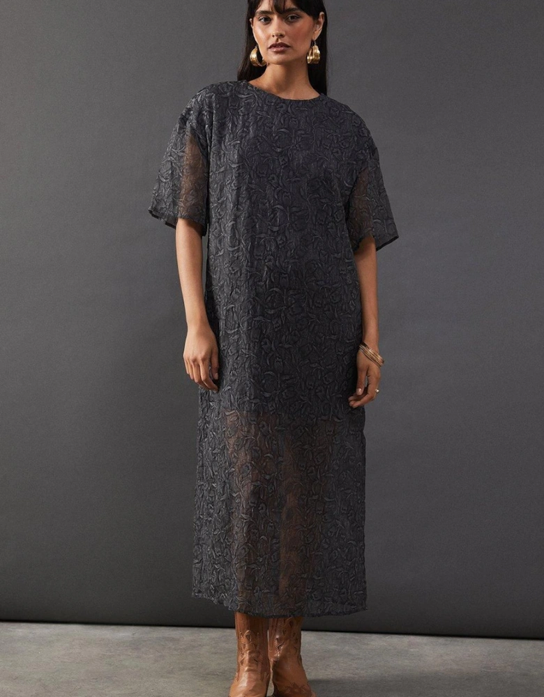 Premium Tissue Organza Midaxi T-shirt Dress