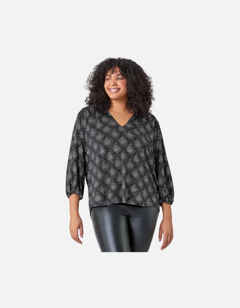 Curve Glitter Sparkle Tunic Top